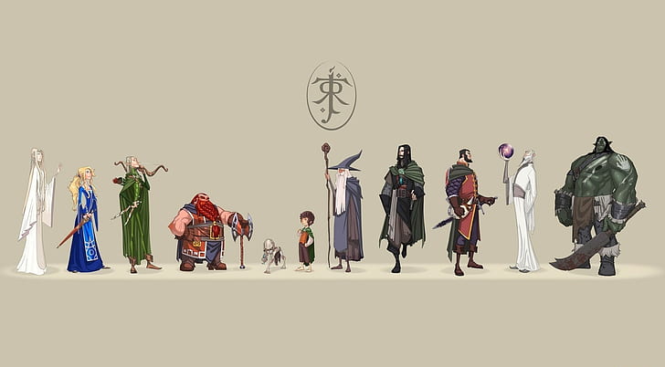 assorted-color character illustration, artwork, fantasy art, The Lord of the Rings, HD wallpaper