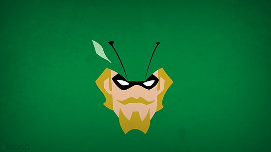 Fondo de pantalla de DC Green Arrow, DC Comics, minimalismo, fondo simple, superhéroe, cómic, Green Arrow, Blo0p, Fondo de pantalla HD HD wallpaper