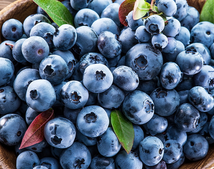blueberry, buah-buahan, close-up, Makanan, Wallpaper HD