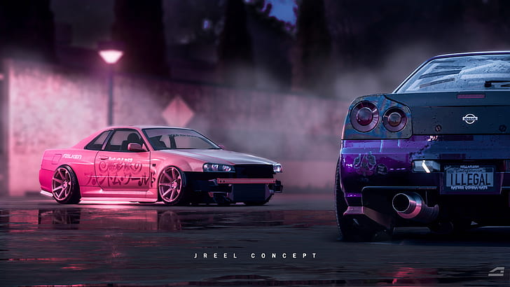 Auto, The game, Machine, Nissan, GT-R, Need for Speed, Skyline, Nissan Skyline, Rendering, Concept Art, Need for Speed 2015, Game Art, Transport and Vehicles, by JREEL, JREEL, by JREEL *, JREEL *, GT-R R34, Nissan Skyline GT-R R34, DRIFT MISSILE R34 CAR MEET, HD wallpaper