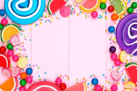цветни, бонбони, сладкиши, близалки, сладки, близалки, HD тапет HD wallpaper