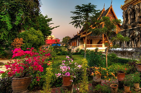 Templos, Wat Chiang Man, Chiang Mai, Templo, Tailandia, Fondo de pantalla HD HD wallpaper
