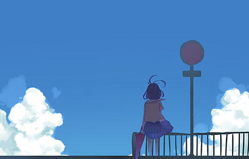 anime dziewczyny, mundurek szkolny, anime, Tapety HD HD wallpaper