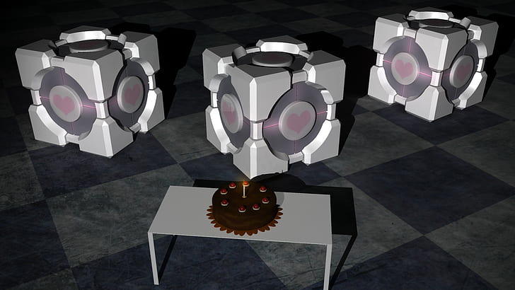 Portal Companion Cube HD, videogame, portal, cubo, companheiro, HD papel de parede