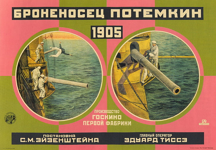 Poster di film, Battleship Potemkin, Sergei Eisenstein, poster di film, Sfondo HD