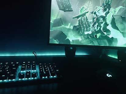 spelbärbar dator, RGB, tangentbord, spelare, HD tapet HD wallpaper