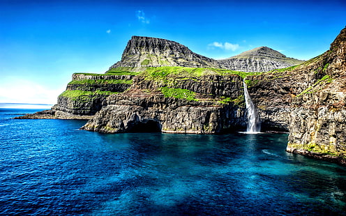 Hawaii öar vattenfall, Hawaii, öar, vattenfall, HD tapet HD wallpaper