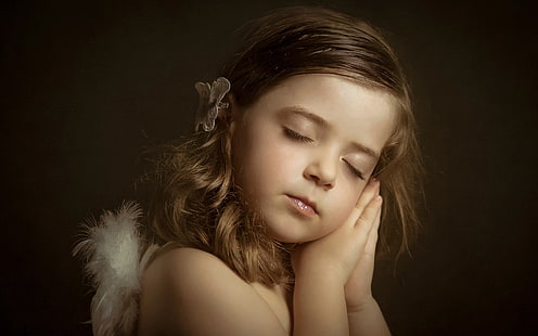 Küçük melek, sevimli kız, uyku, Küçük melek, sevimli, kız, uyku, HD masaüstü duvar kağıdı HD wallpaper