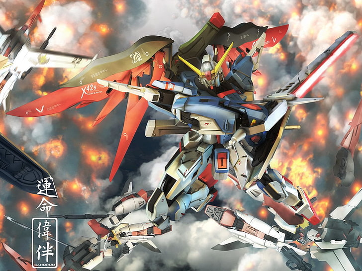 Gundam Seed иллюстрация, аниме, Gundam, мобильный костюм Gundam Seed, HD обои