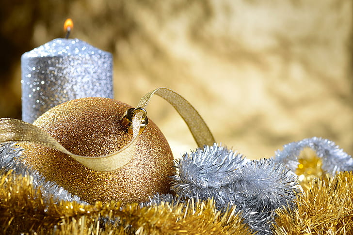 Holidays Christmas Candles Balls, miscellaneous, holidays, christmas, candles, christmas balls, balls, HD wallpaper