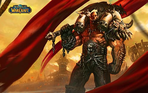 นักรบ, Orc, ว้าว, World of Warcraft, Garrosh Hellscream, ผู้นำ, Horde, วอลล์เปเปอร์ HD HD wallpaper