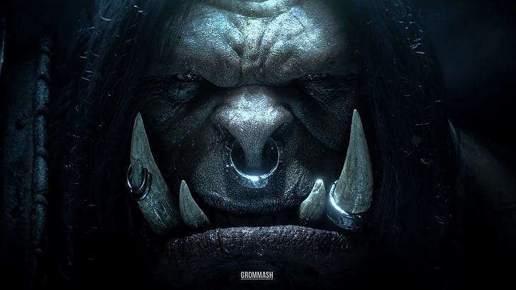 Ilustração de personagem de WarCraft, World of Warcraft: Warlords of Draenor, grommash hellscream, World of Warcraft, videogames, HD papel de parede