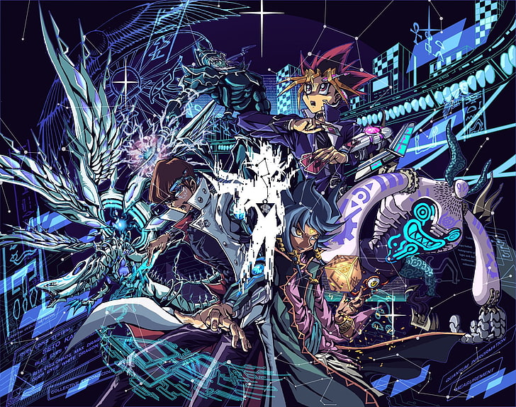 dark, deep-eyes, dimensions, dragon, duel, magician, monsters, side, the, white, yu-gi-oh!, HD wallpaper