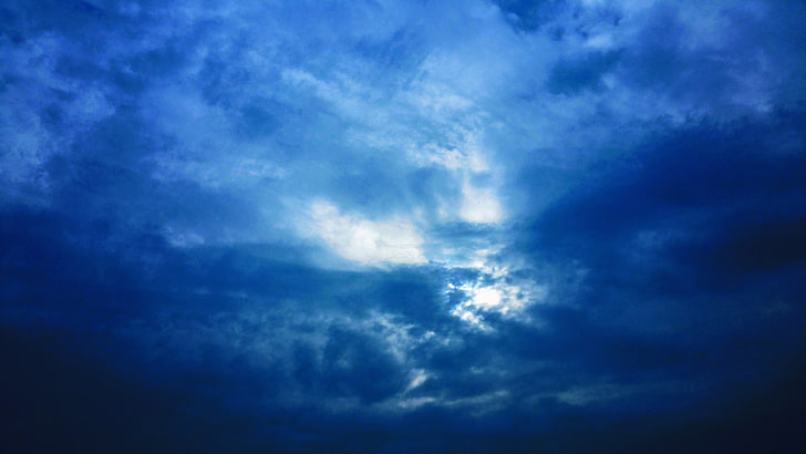青い空、空、雲、曇り、 HDデスクトップの壁紙