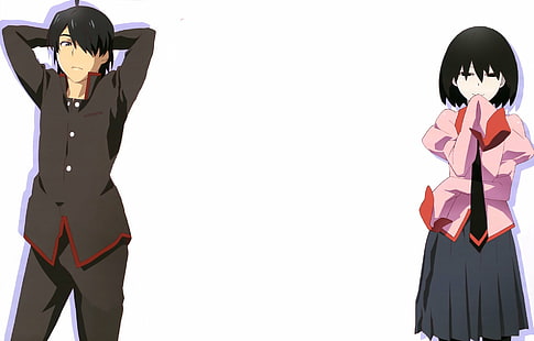 Anime, Monogatari (série), Koyomi Araragi, Ougi Oshino, Fond d'écran HD HD wallpaper