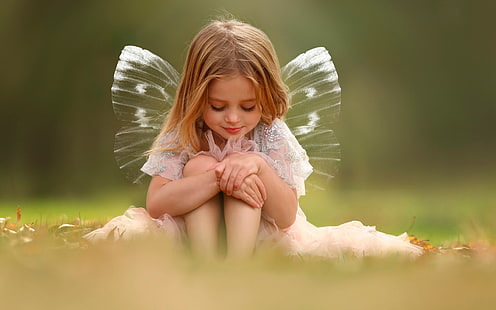 Cute Little Fairy, fairy, little girl, wings, HD wallpaper HD wallpaper