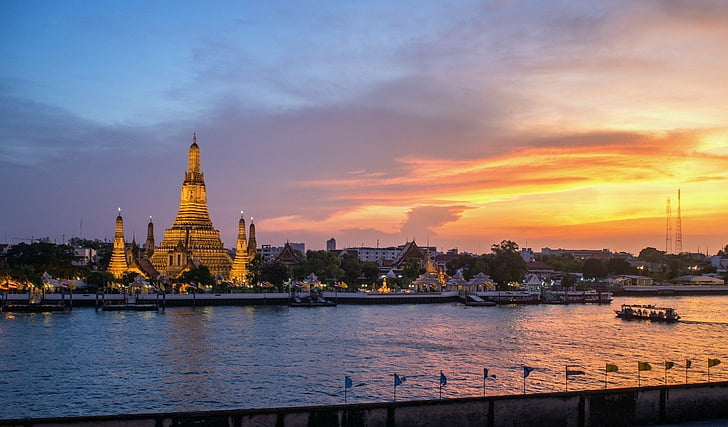 왓 아룬 사원, 방콕, 태국, 왓 아룬, HD 배경 화면