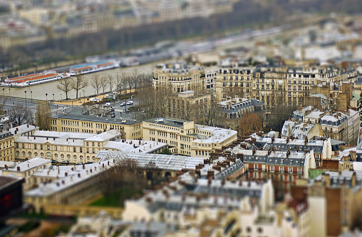 Fotografía, Tilt Shift, Edificio, Francia, París, Fondo de pantalla HD