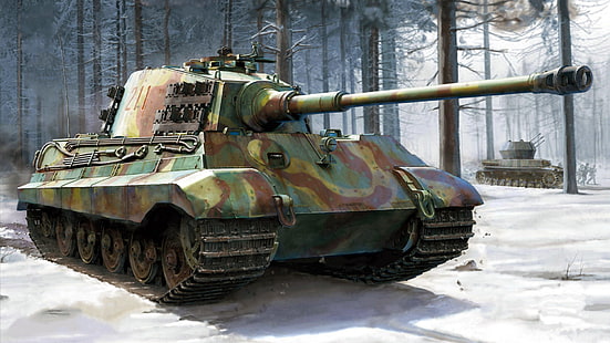 Harimau raja, Harimau II, Harimau kerajaan, Panzerkampfwagen VI, tank berat Jerman, Wallpaper HD HD wallpaper