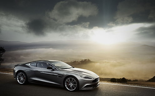 srebrne coupe, Aston Martin, Aston Martin DBS, samochód, Tapety HD HD wallpaper