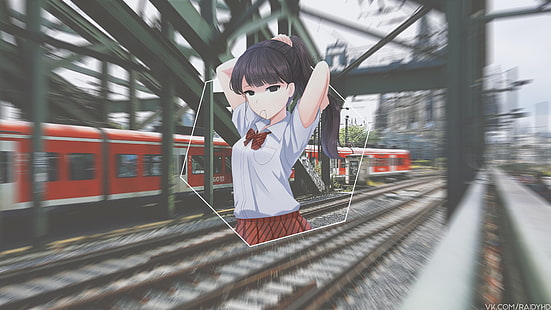 Anime-Mädchen, Anime, Bild-in-Bild, Komi Shouko, Komi-san wa, Comyushou desu., HD-Hintergrundbild HD wallpaper
