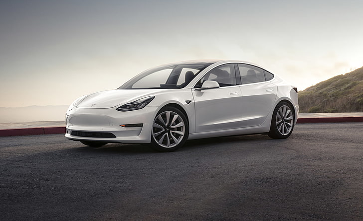 Tesla Motors, Tesla Model 3, Car, Luxury Car, White Car, HD tapet