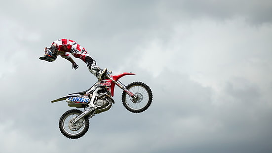 Motocross, Stunts, Motorrad, Motorradfahrer, Männer, HD-Hintergrundbild HD wallpaper
