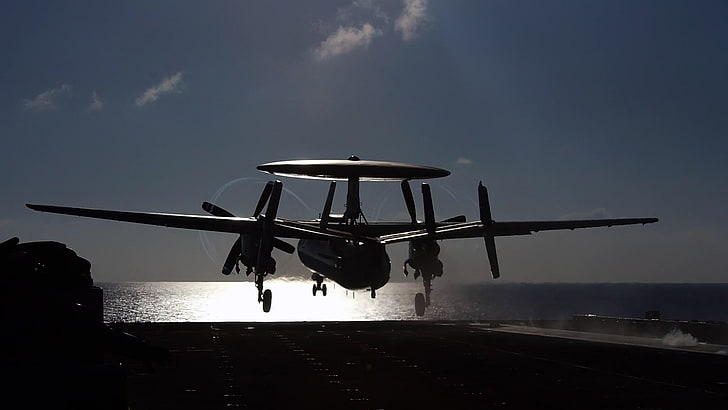 เครื่องบินทหารเครื่องบินท้องฟ้า E-2C Hawkeye เครื่องบินเรือบรรทุกเครื่องบินทหาร, วอลล์เปเปอร์ HD