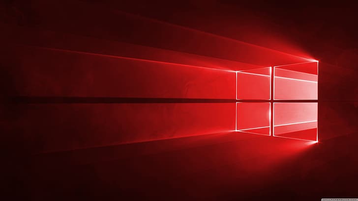 Windows 10, merah, Wallpaper HD