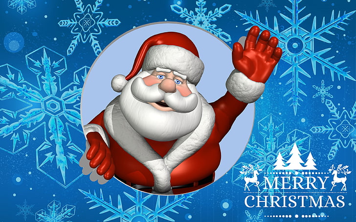 Merry Christmas Greeting Card With Santa Claus Desktop Backgrounds 3840×2400, HD wallpaper