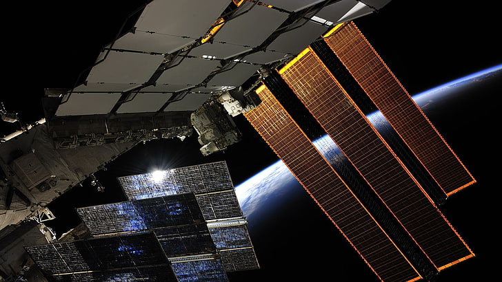 NASA, Roscosmos, Roscosmos State Corporation, kosmos, ISS, Międzynarodowa Stacja Kosmiczna, Ziemia, Tapety HD