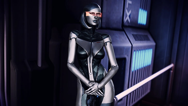 gray and black female robot illustration, Mass Effect, EDI, Susie, HD wallpaper