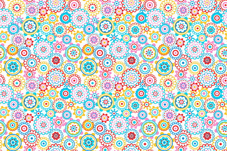 carta da parati mandala floreale multicolore, cerchi, fiori, modello, Sfondo HD HD wallpaper