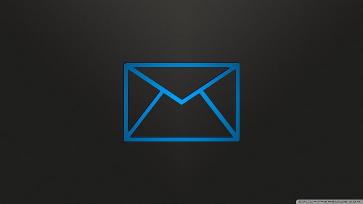 blå meddelandelogotyp, logotyp, e-post, HD tapet