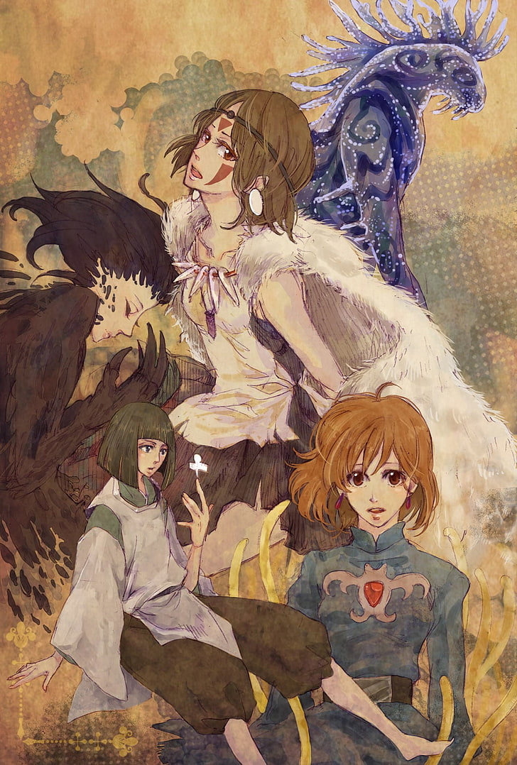 anime, Studio Ghibli, Princess Mononoke, Nausicaa of the Valley of the Wind, HD wallpaper