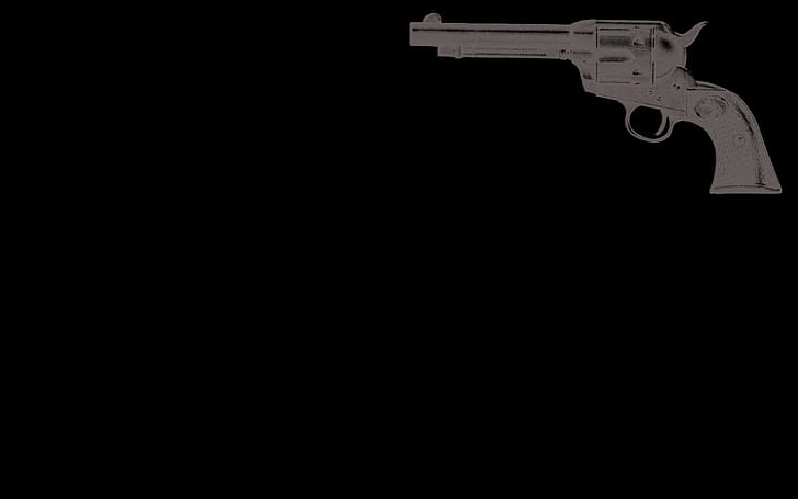 pistola, negro, minimalismo, revólveres, Fondo de pantalla HD