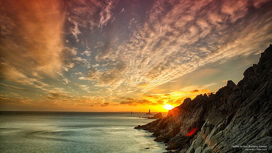 Pointe du Raz, Bretagne, Frankreich, Sonnenaufgänge / Sonnenuntergänge, HD-Hintergrundbild HD wallpaper