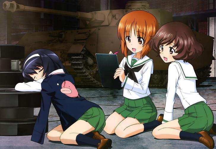 Anime, Girls und Panzer, Mako Reizei, Miho Nishizumi, Yukari Akiyama, Sfondo HD