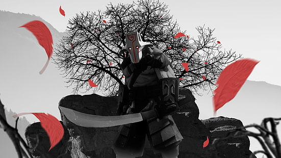 Dota 2, Defensa de los Antiguos, Dota, Steam (software), Juggernaut, máscara, guerrero, samurai, videojuegos, Fondo de pantalla HD HD wallpaper