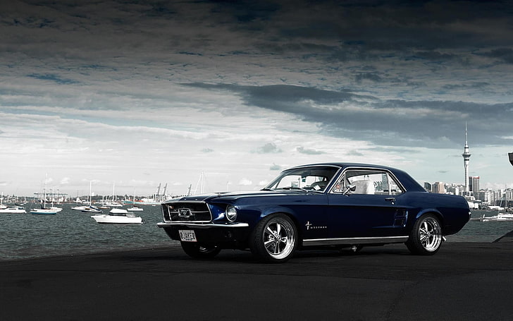 Ford Mustang bleue, voiture, Ford, Ford Mustang, Fond d'écran HD