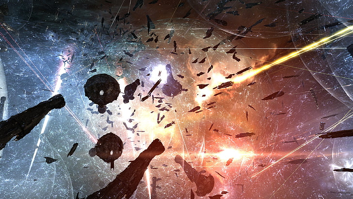 EVE Online, pesawat ruang angkasa, pertempuran ruang angkasa, Wallpaper HD