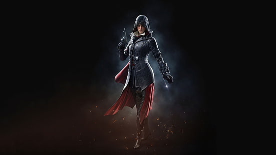 Assassin's Creed Chronicles konceptkonst, Assassin's Creed Syndicate, Assassin's Creed, videospel, Evie Frye, kvinnor, pistol, flickor med vapen, HD tapet HD wallpaper