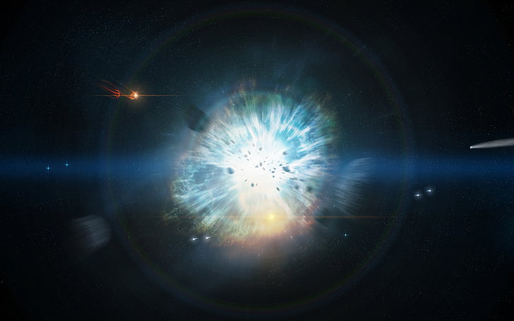 explosión, ciencia ficción, espacio, estrellas, supernova, Fondo de pantalla HD