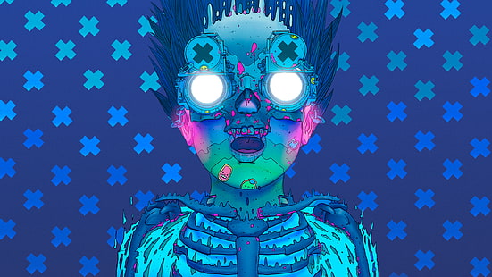Nick Sullo, techno punk, cyberpunk, illustrazione, arte digitale, opere d'arte, Sfondo HD HD wallpaper