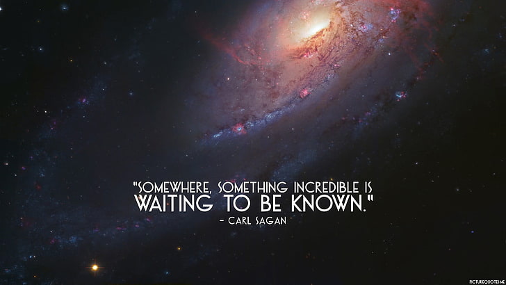 Waiting to be Known by Carl Sagan quote wallpaper, Carl Sagan, space, quote, HD wallpaper