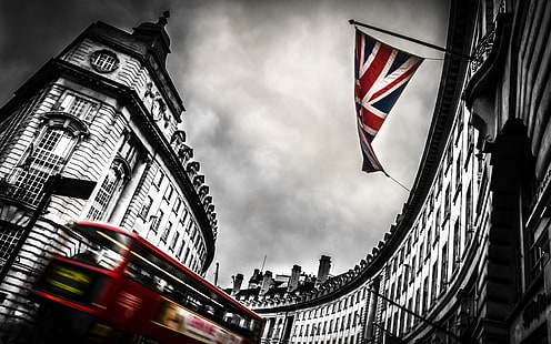 drapeau du Royaume-Uni, Londres, Royaume-Uni, coloration sélective, Fond d'écran HD HD wallpaper