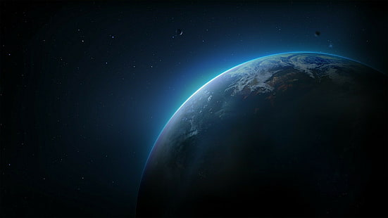 Planet, Erde, Universum, Dunkelheit, Raumkunst, Himmel, Dunkelheit, Raum, Nacht, HD-Hintergrundbild HD wallpaper