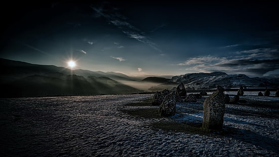 Англия, Камбрия, Каслриггский каменный круг, HD обои HD wallpaper
