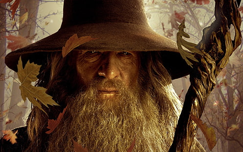 gandalf, Ian McKellen, El hobbit, El señor de los anillos, Fondo de pantalla HD HD wallpaper