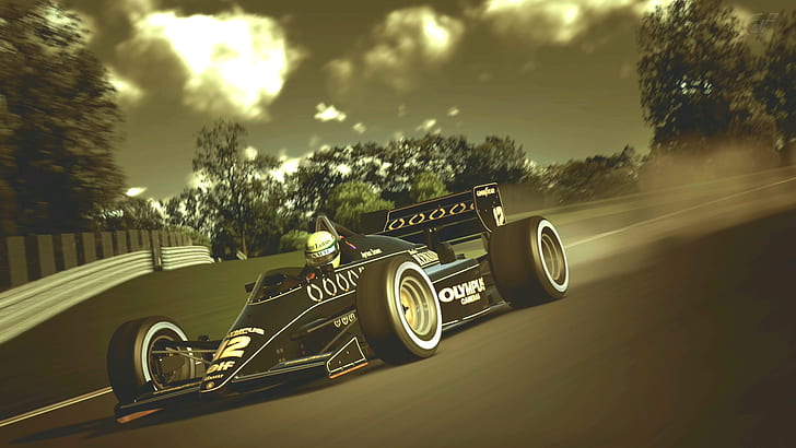 Lotus, Ayrton Senna, Gran Turismo 6, Formula 1, auto da corsa, Sfondo HD